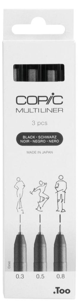 COPIC Fineliner MULTILINER schwarz 3er Set