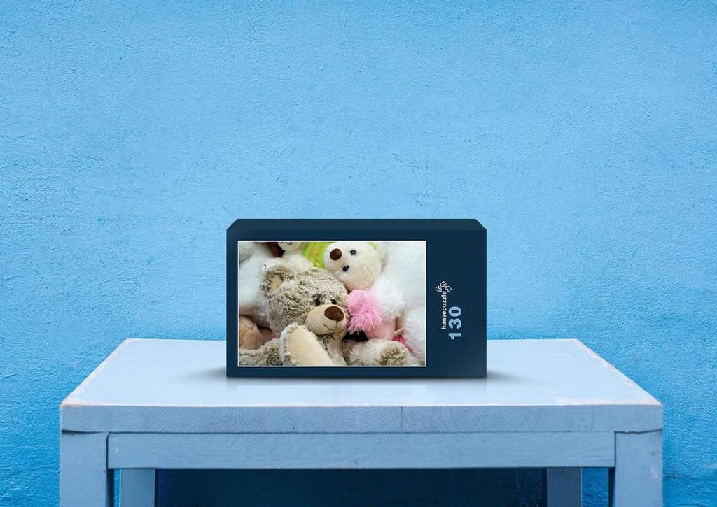 hansepuzzle 29318 - Teddybär Puzzle, 130 Teile, Gefühle, 28,7 x 20,0cm mit hochwertiger Aufbewahrung, Kartonbox und wiederverschließbarem Beutel