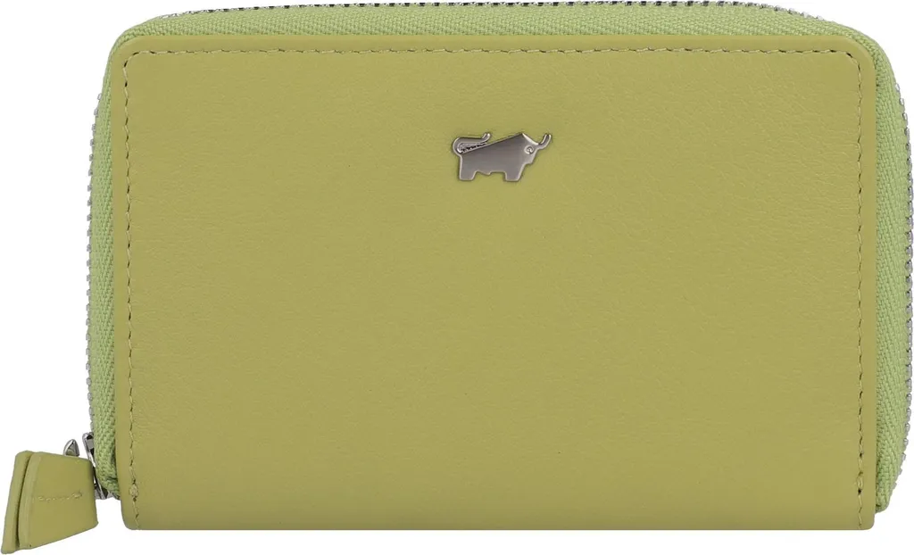 Petit portefeuille étui à clés Joy Lemongrass en cuir souple zippé