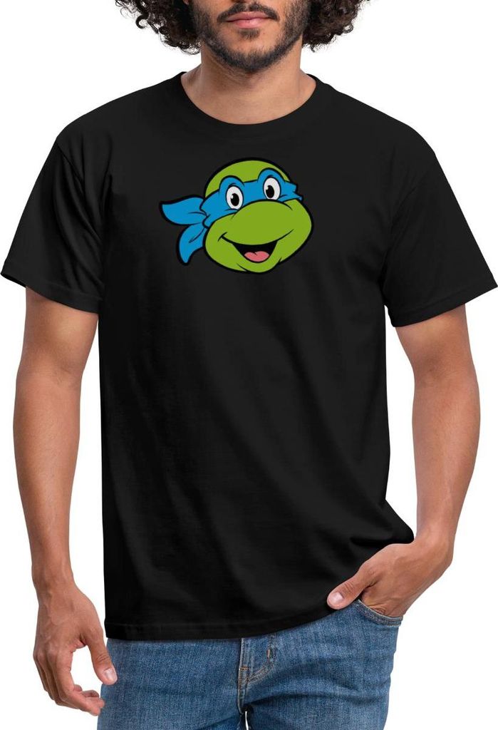 Spreadshirt Teenage Mutant Ninja Turtles Leonardo Kostüm Karneval Männer T-Shirt, M, Schwarz