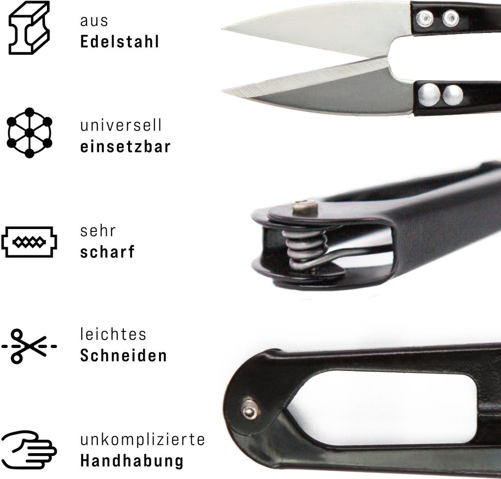 4x Fadenschere scharf aus Edelstahl - Universell Produktbild 2