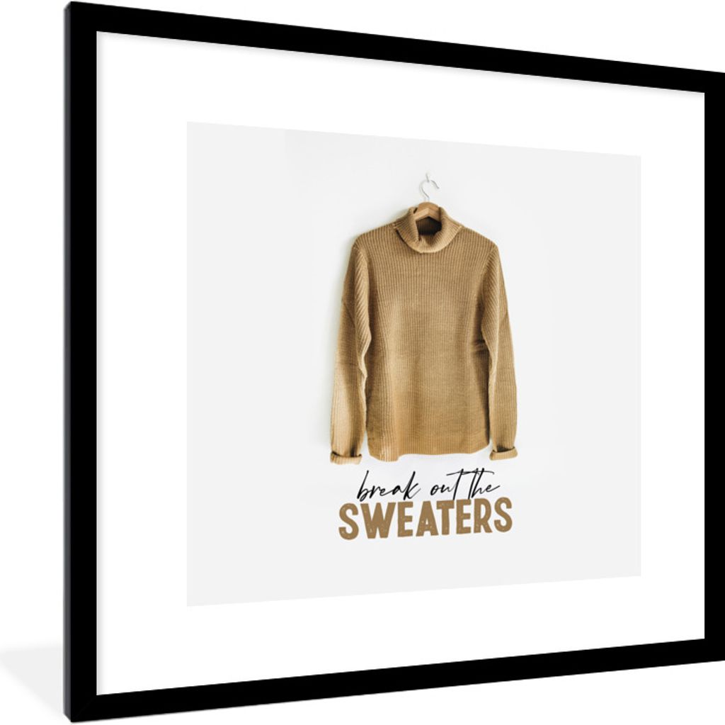 MuchoWow Gerahmtes Poster Pullover - Winter - Angebot 40x40 cm - Poster mit Schwarzem Bilderrahmen Wandposter Rahmen Foto Bilder - Poster - Plaka...