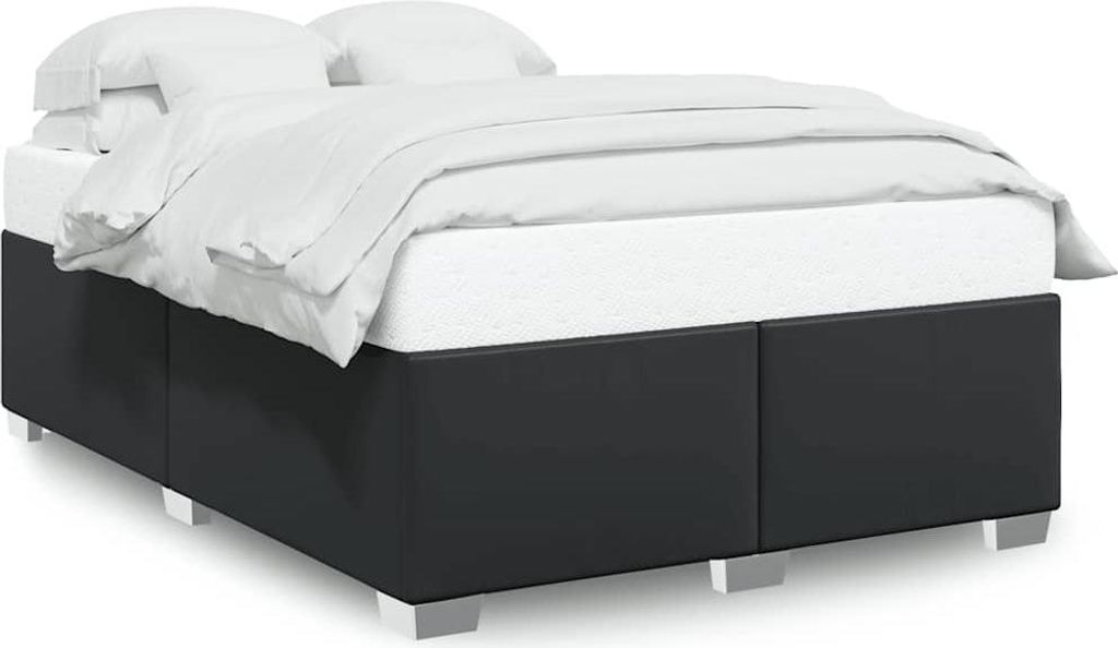 vidaXL Bettgestell ohne Matratze Schwarz 137x190 cm Kunstleder