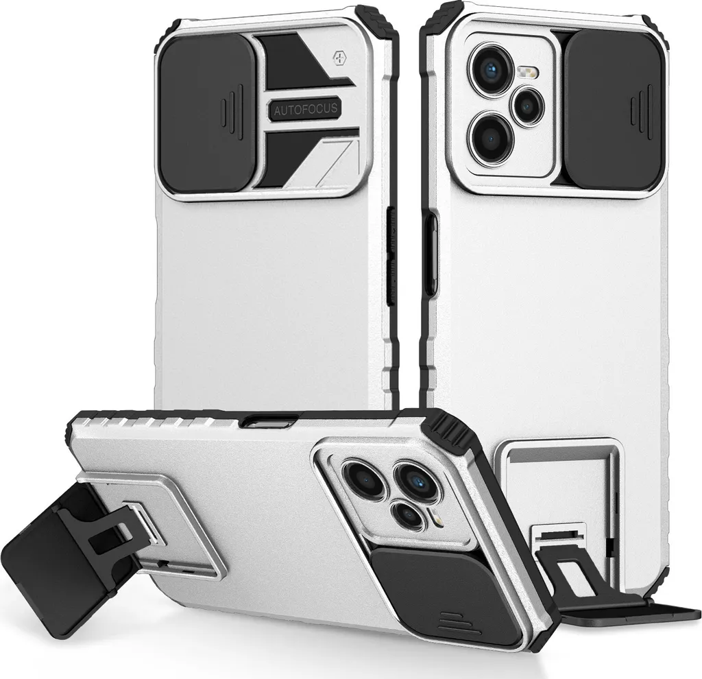 Cover Realme C35 Robusta Bianca - Protezione Militare con Kickstand
