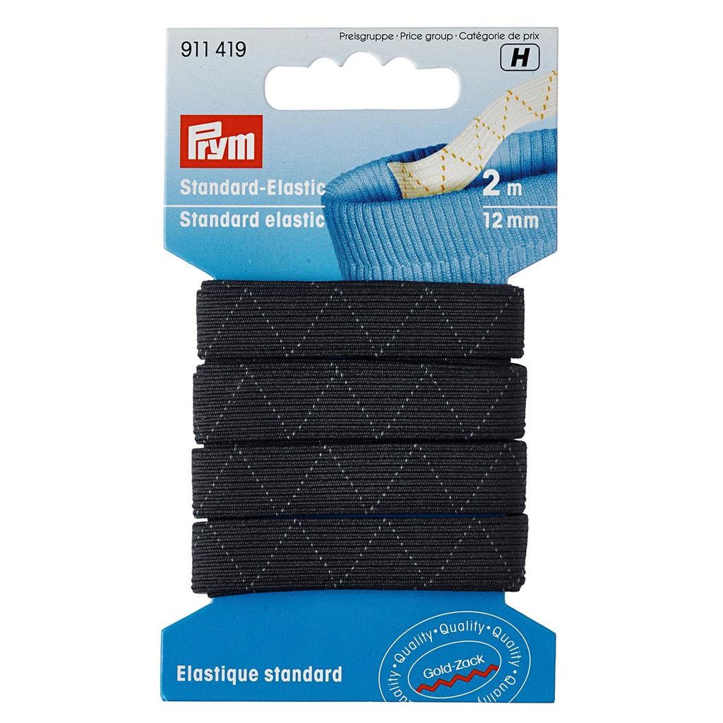 Prym 911419, 12 mm, Černá, 2 m, 1 kusů Obrázek produktu 