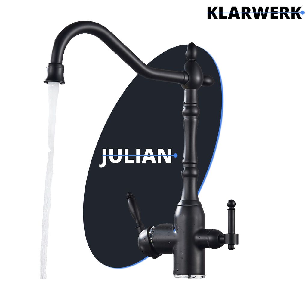 Julian | Vintage 3 Wege Schwarz matt Filtermatur | Zdjęcie produktu 