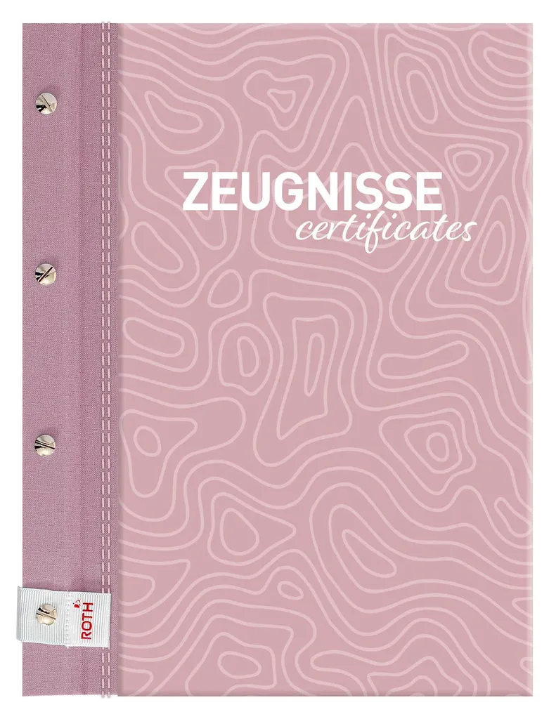 ROTH Porte-revue Pattern Dusty Rose avec 12 pochettes PP et vis à livre