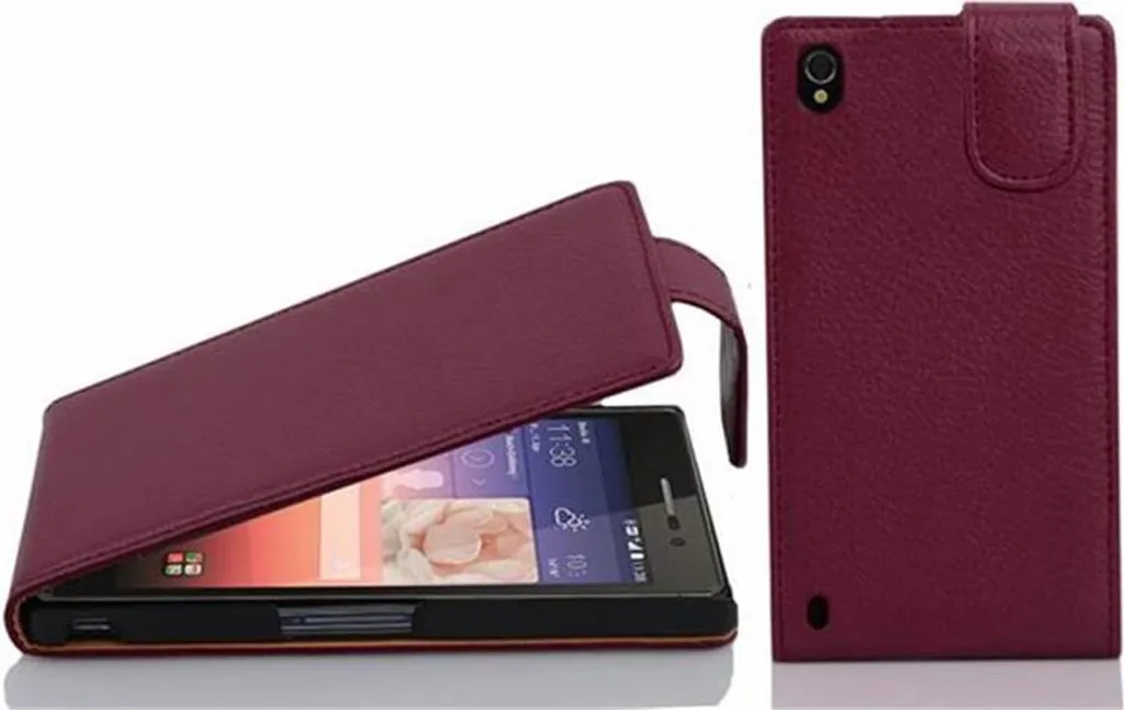 Custodia Protettiva Viola per Huawei P7 - Cadorabo Flip Case Similcuoio