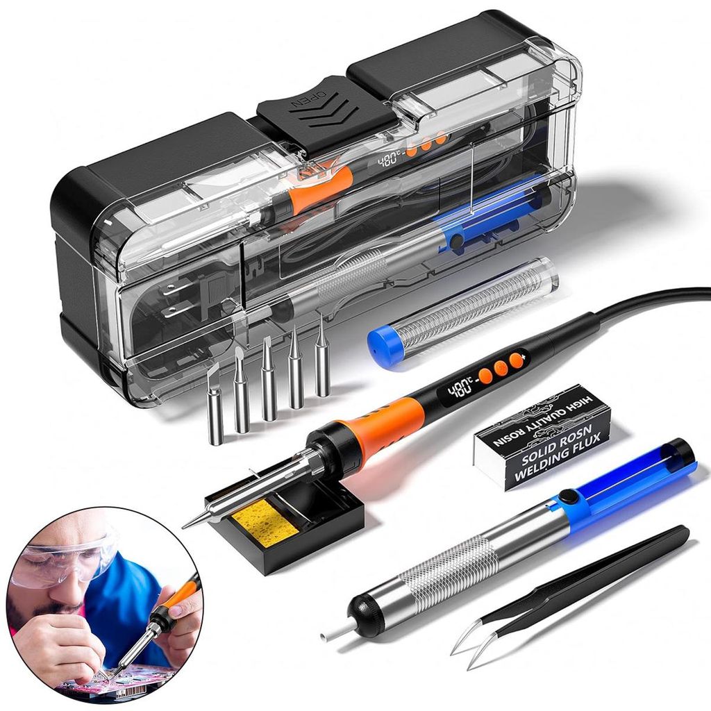 90W Lötkolben Set LCD digital – 12-in-1 Lötkolben Kit Produktbild 