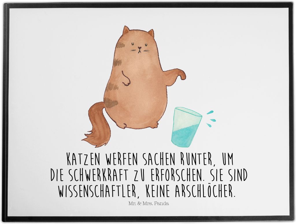 Mr. & Mrs. Panda schreibtischunterlage Katze Wasserglas - Weiß - Geschenk, tischmatte, Cats, Schreibunterlage, Tischunterlage, Wasser, Katzen, Neu...