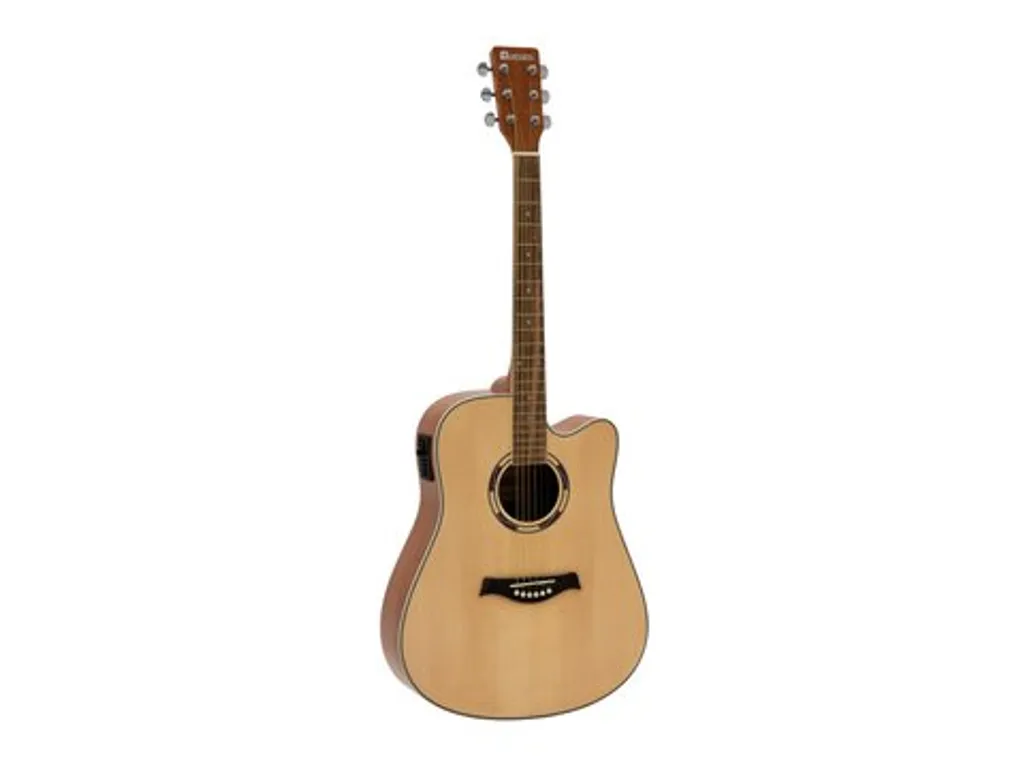 Guitare western Cutaway DIMAVERY JK-500 finition naturelle brillante