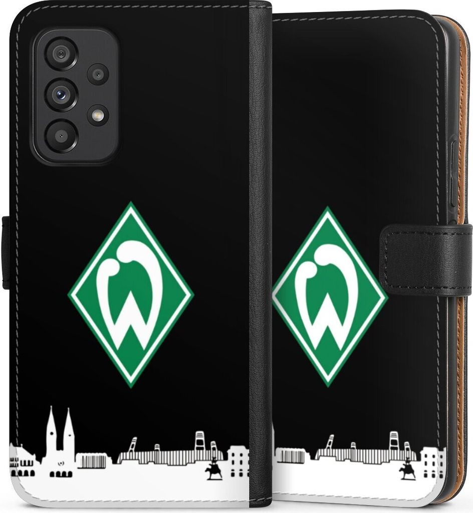 DeinDesign Klapphülle für Samsung Galaxy A53 5G Handytasche Lederhülle Tasche Offizielles Lizenzprodukt SV Werder Bremen Skyline