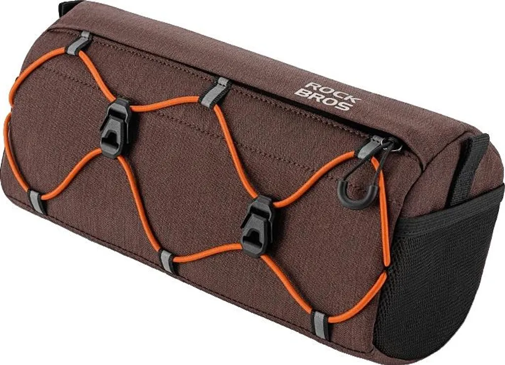 Sacoche guidon étanche marron design léger pour vélo de route
