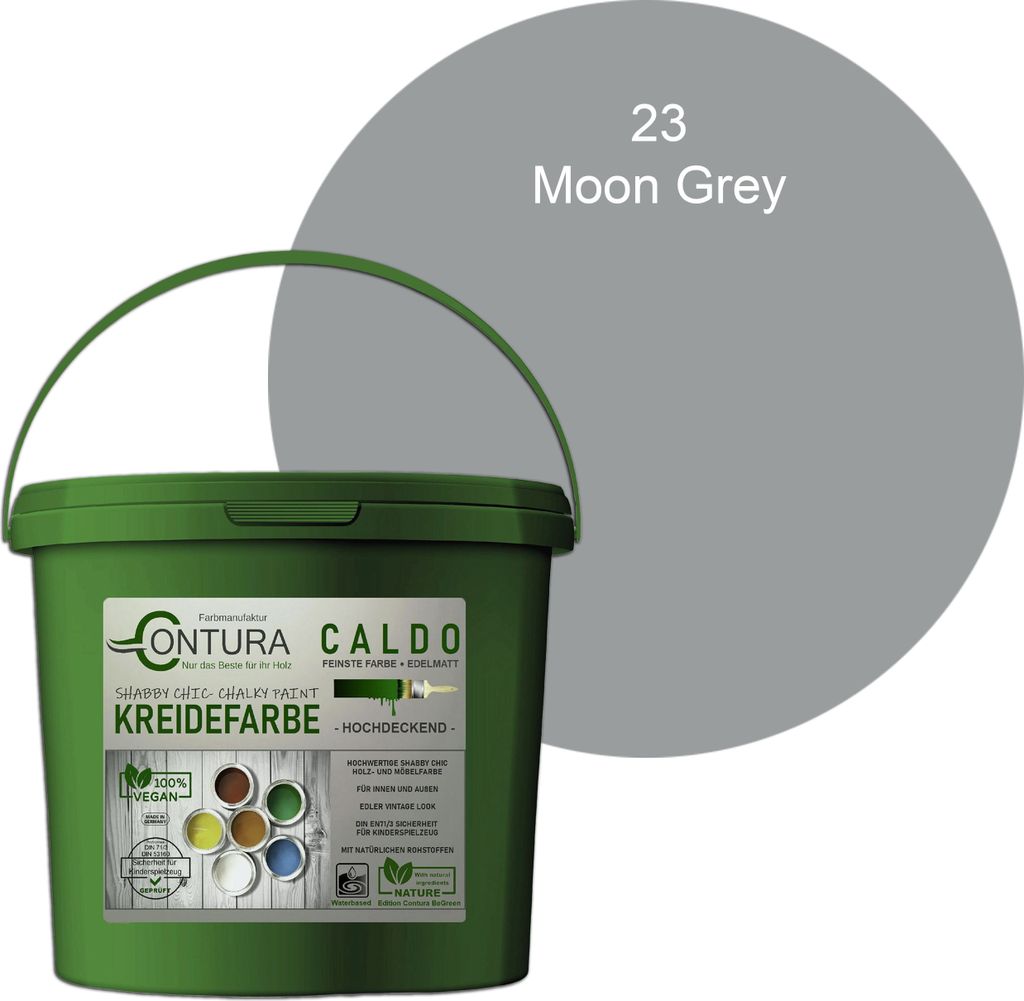 Contura BeGreen 1Kg. Kreidefarbe Shabby Chic Möbellack - 23 Moon Grey