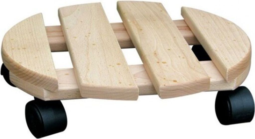 Pflanzenroller rund Holz 30x30 cm mit 4 Lenkrollen aus Produktbild 