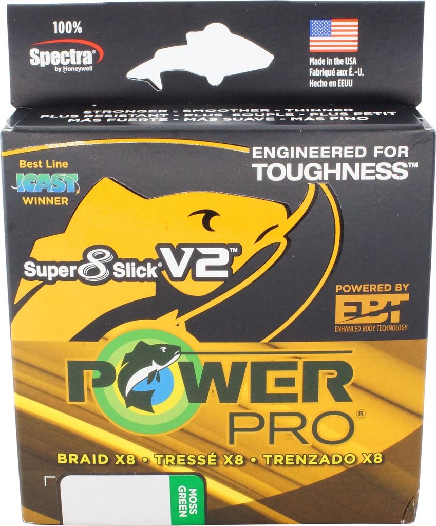 POWERPRO PowerPro Sup 8 Slick V2, 135m, 0,23mm, 17kg / 37,48lbs, grün, 8-fach Geflochtene Schnur, PPBISV213523MG