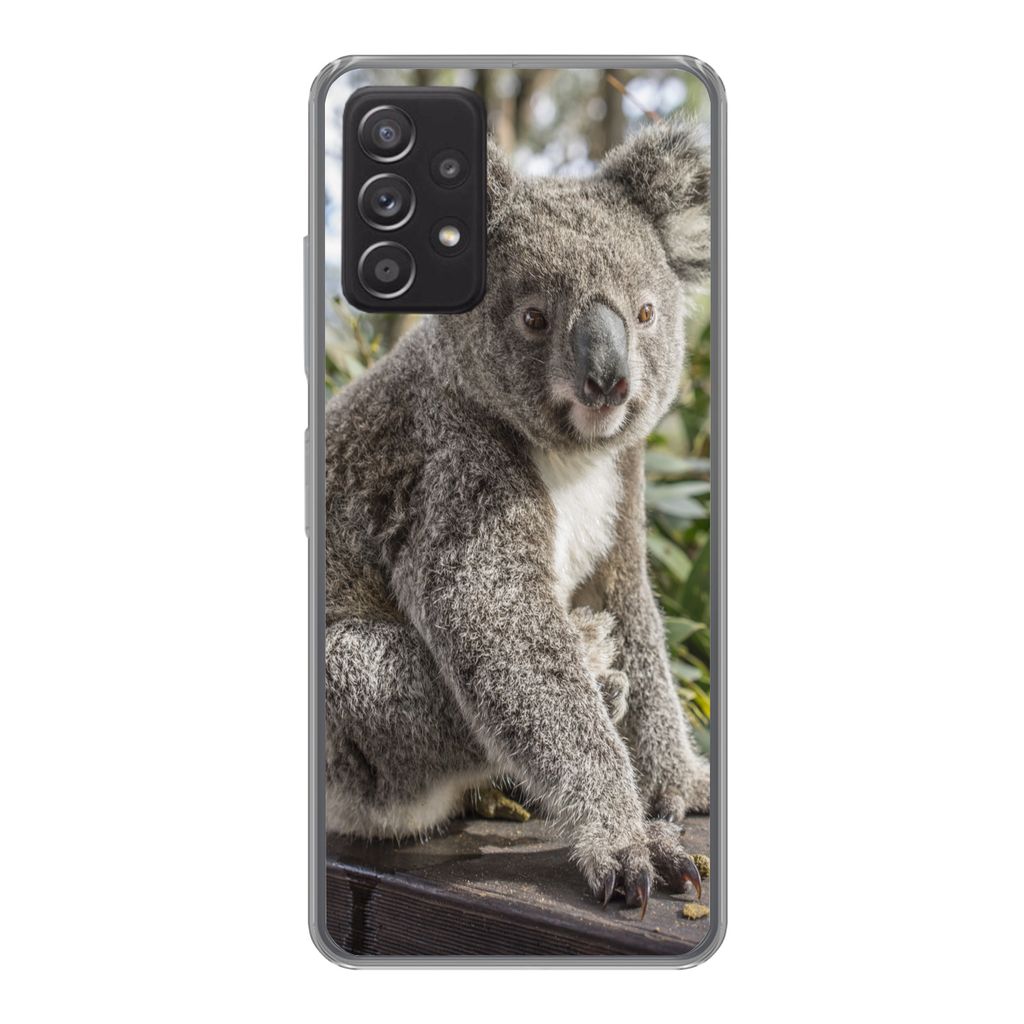 MuchoWow Handyhülle Schutzhülle Hülle für Samsung Galaxy A53 5G Koala - Regal - Pflanzen - Kinder - Jungen - Mädchen Silikon Softcase Handy ...
