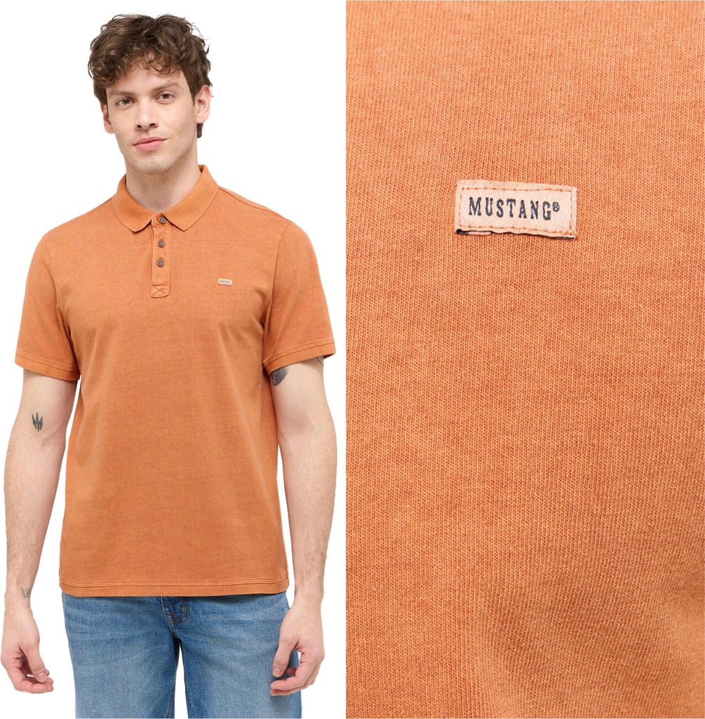 MUSTANG Herren, Poloshirt PALCO, M, Orange, poloshirt, herren,