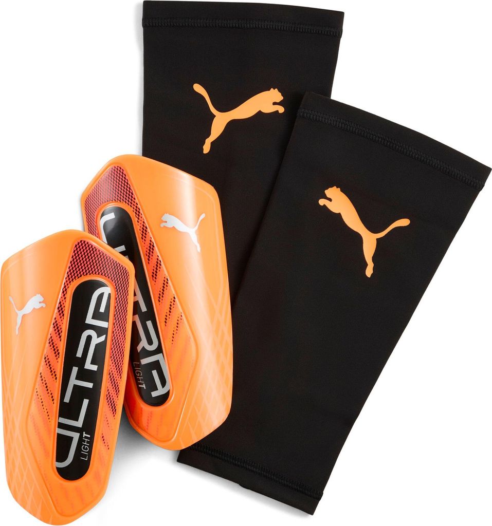 Puma Shin pads 030989-05 in Heat Fire-Glowing Red-PUMA Black color size medium