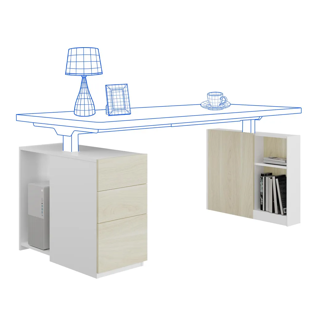 Caisson de bureau pour bureau assis-debout FLEXISPOT gain de place