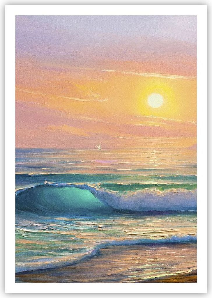 Poster - Poster ohne Rahmen - Meer Welle Ufer - 70x100 cm - Wand Bild - Wanddeko - Wandbilder - Kunstposter - Wandposter - Bilder - Kunstdruck - Wa...