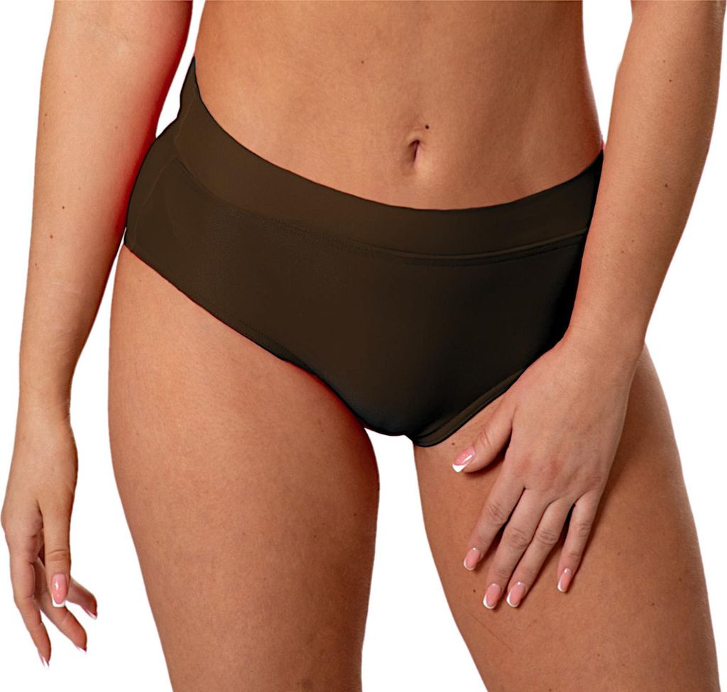 Aquarti Bikinihose Damen mit Hohem Bund, Farbe: Braun, Größe: 50