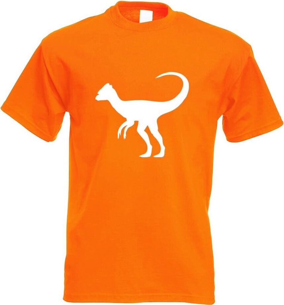 Kiwistar - T-Shirt - orange - Dinosauerier Pflanzenfresser Motiv Bedruckt Funshirt Design Print - mit Motiv Bedruckt - Funshirt Design - Sport - Fr...