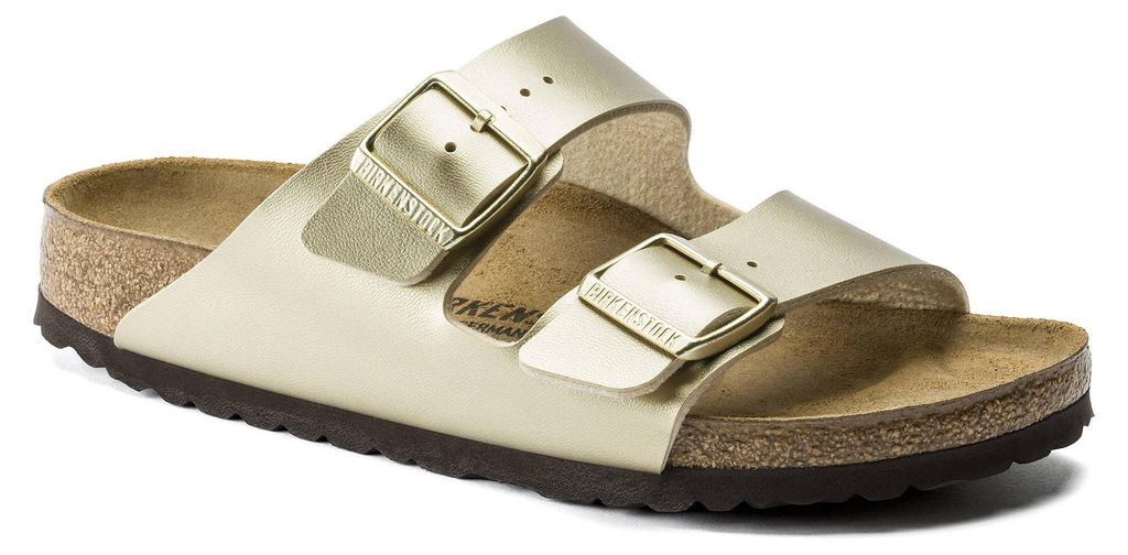Birkenstock Arizona Damen-Pantoletten in Gold – weite Produktbild 