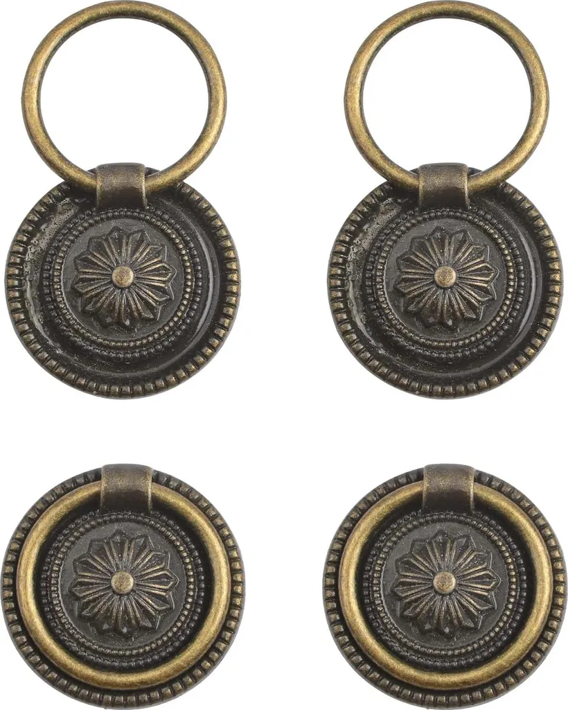 Remplacer Poignée Cassée par Anneau Bronze Antique 45mm Lot de 4 Pièces