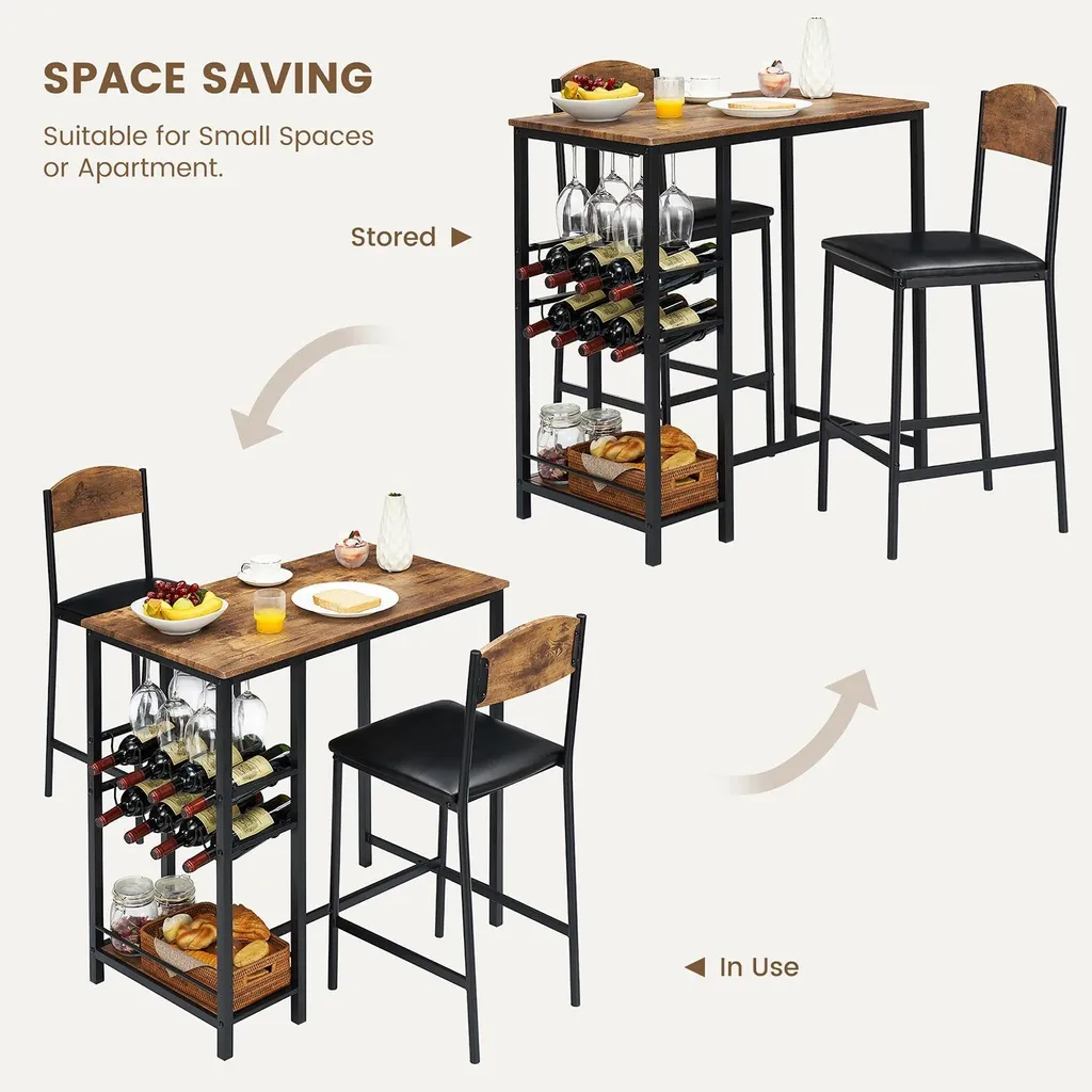 Ensemble salle à manger table et chaises métal style moderne rétro - 7