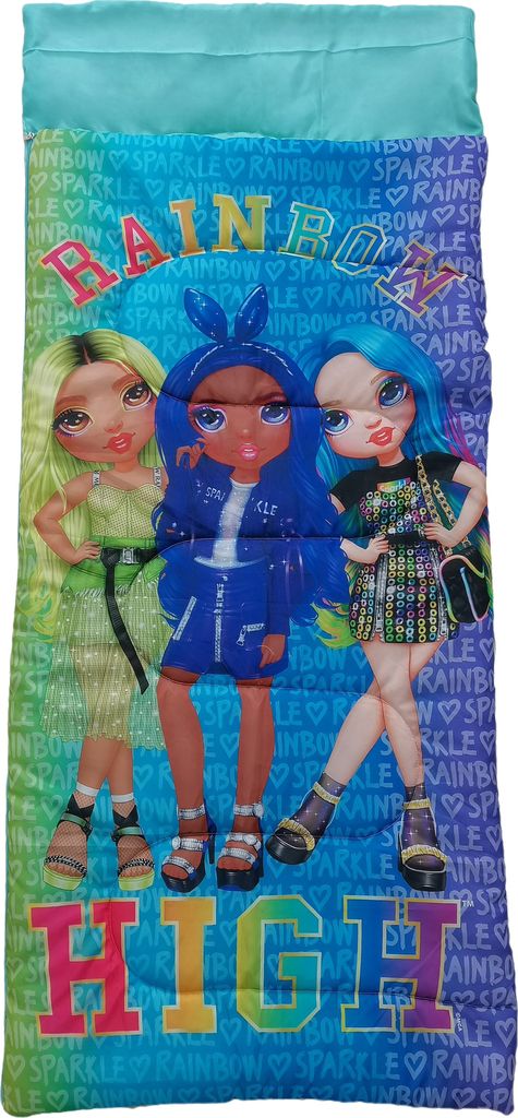 Bunter Rainbow High Schlafsack Bequeme Schlafrolle Bettrolle 70 x 165 cm für zu Hause und unterwegs