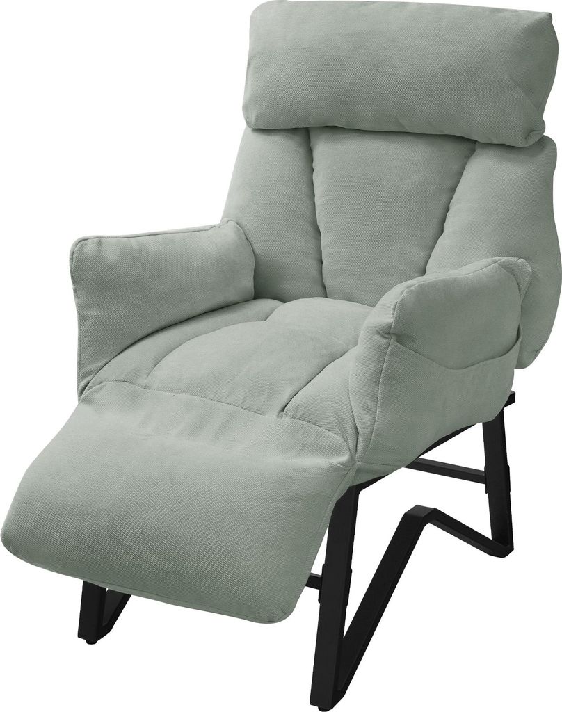 ML-Design Relaxsessel Grau/Grün Wohnzimmersessel Produktbild 
