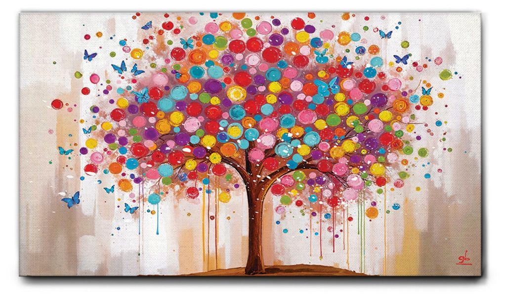 Giallobus - 07 - Baum der Freude - Giallobus - 35L x 20B cm - Bild - Leinwand mit Standardrahmen
