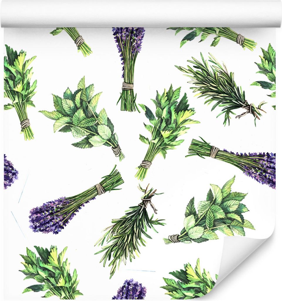 10m VLIES TAPETE Rolle Blumen Lavendel Blätter Natur Pflanzen XXL
