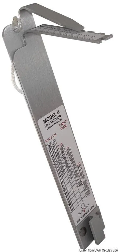 Extensomètre de câble Loos pour gréement de voilier et haubans en inox