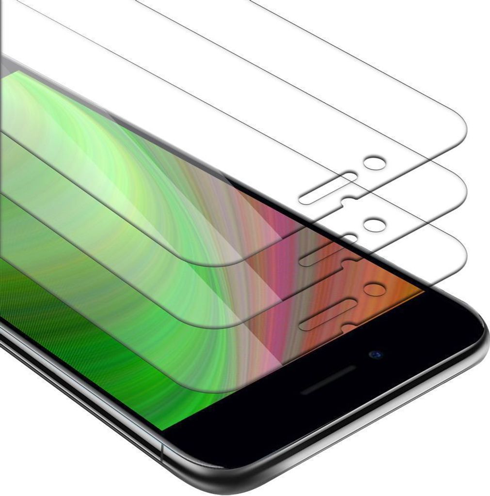 Cadorabo 3x Panzer Folie für Apple iPhone 8 PLUS / 7 PLUS / 7S PLUS Schutzfolie in Transparent Folie Tempered