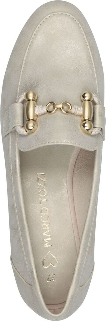 MARCO TOZZI Damen Slipper Loafer elegantes Design mit Zierspange 2-24223-44, Größe:40 EU, Farbe:Beige