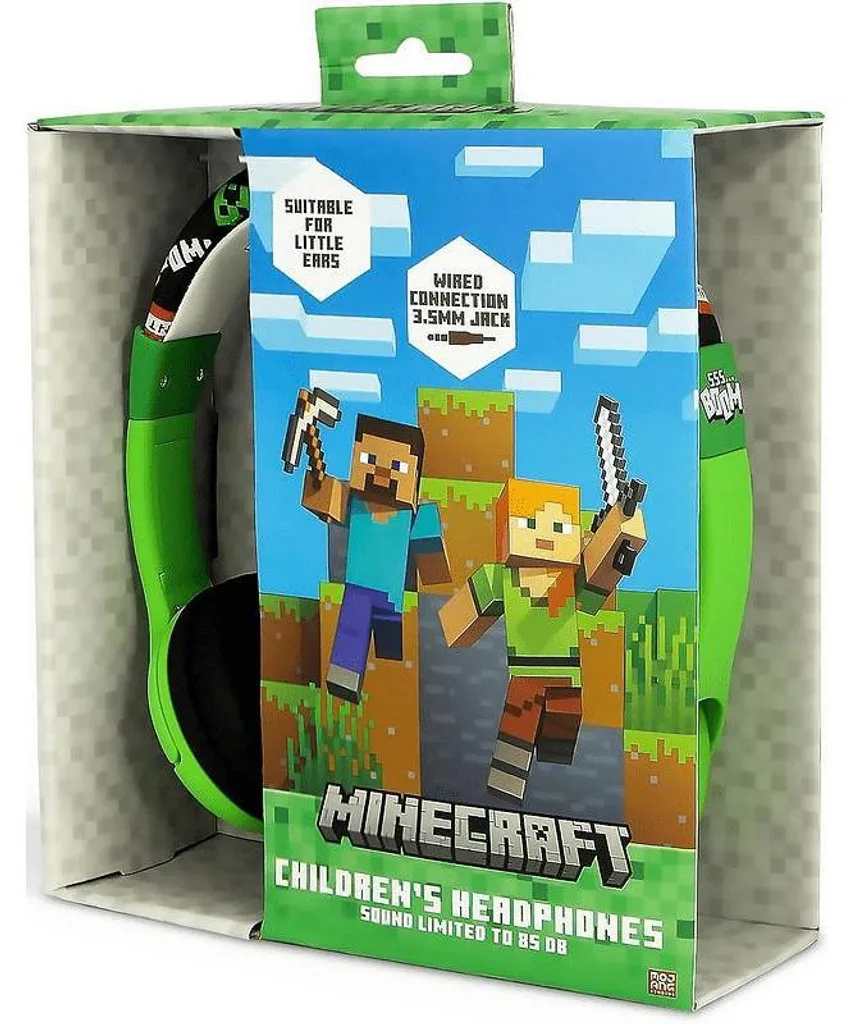 Casque audio enfant Minecraft Creeper supra-auriculaire filaire vert