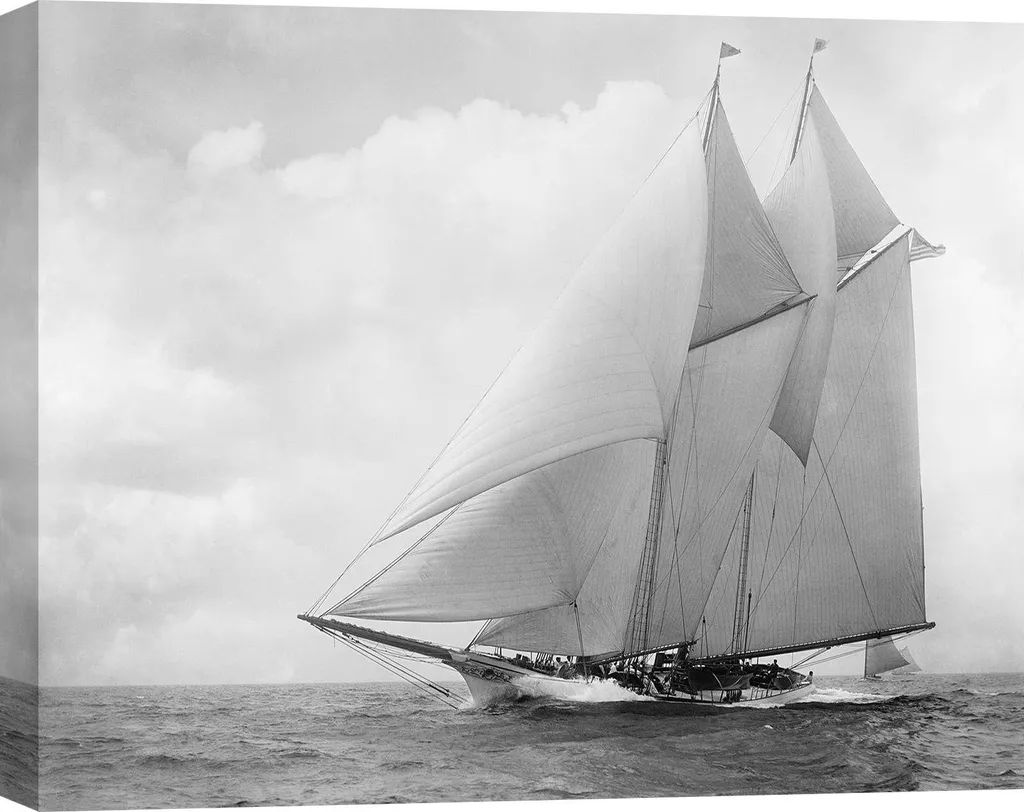 Décoration Bureau Voilier - Tableau Yacht America 1891 Chic - 70x50cm