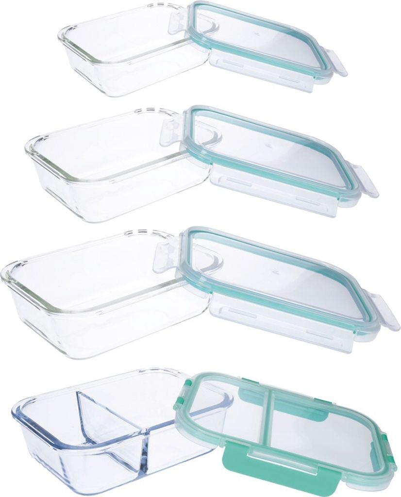 8 tlg. Glas- Frischhaltedosen Set, Klick- Deckel, Gefrier Produktbild 3