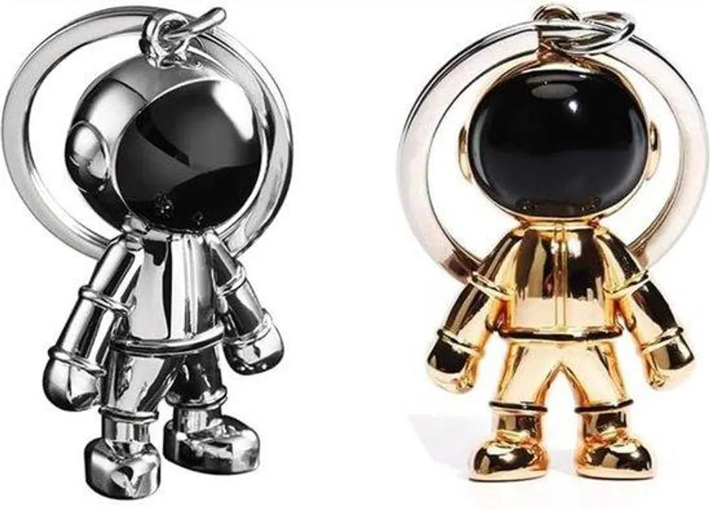 Porte-clés de Saint-Valentin Robots Articulés - Finition Or et Argent