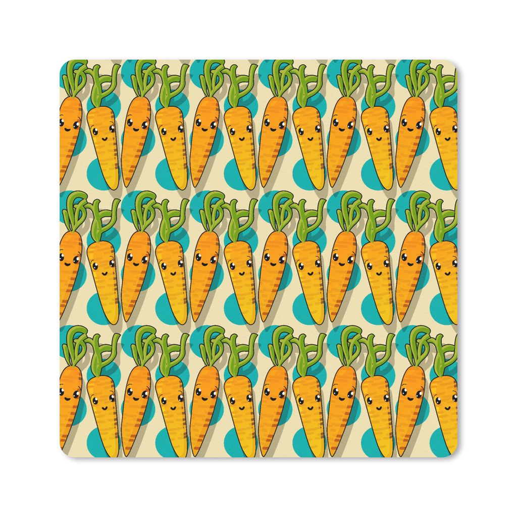 MuchoWow Mauspad Mousepad Muster - Lebensmittel - Karotte 20x20 cm - Mousepads - Maus Mat - Pad - Mausunterlage - Desk Mat - Bureauartikeln