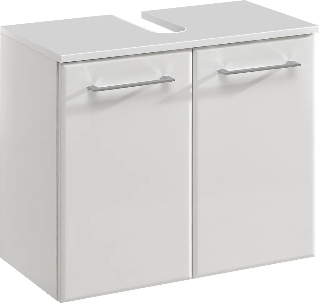 Meuble lavabo Quickset 376 Blanc Laqué Haute Brillance 60cm compact et design