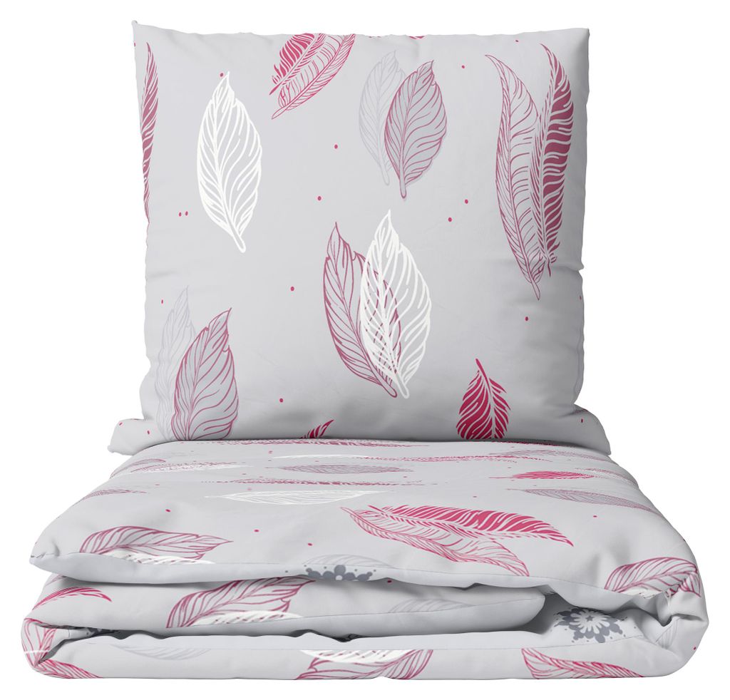 Flauschige Thermofleece Bettwäsche 155x220 cm Grau Bordeaux Produktbild 