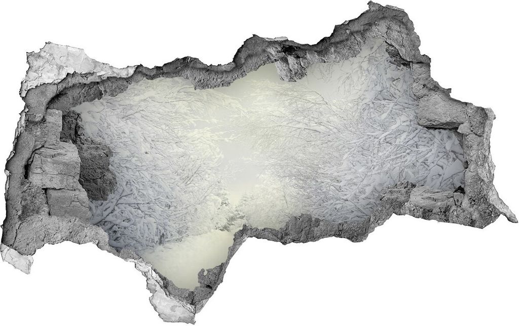 Selbstklebender Loch-3D-Aufkleber 95x73 cm Schöner Winterwald