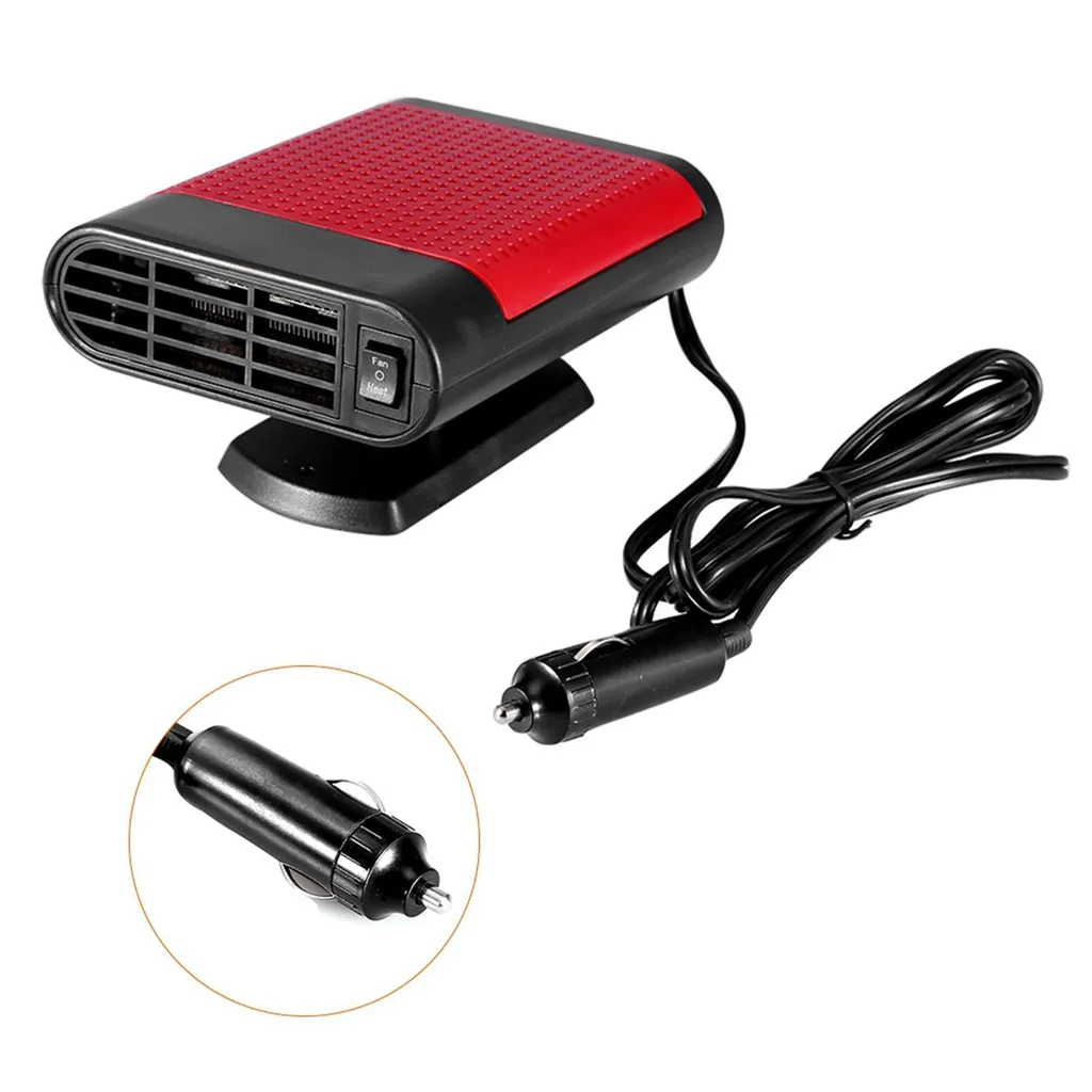 Sbrinatore Auto 12V 150W: Ventilatore Termico per Parabrezza Rosso