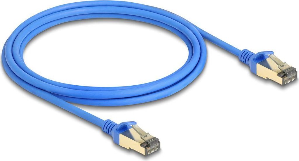 DELOCK RJ45 Netzwerkkabel Cat.8.1 F/FTP Slim 2 m blau