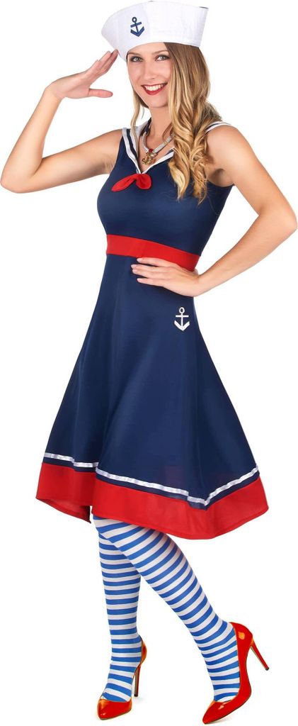 Costume da donna per carnevale blu-rosso-bianco - S Immagine del prodotto 