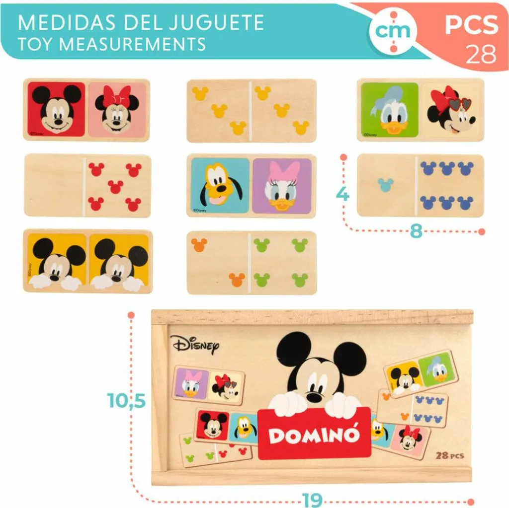 Jeu de Société Bébé Disney Baby Domino Bois Idéal pour l'Éveil à la Maison