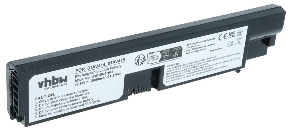vhbw Akku Ersatz für Lenovo SB10K97575, SB10K97574 für Produktbild 